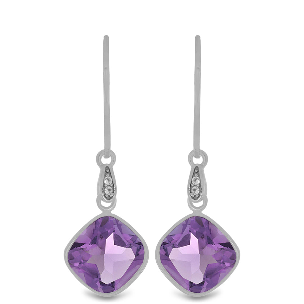 Silberohrringe mit Amethyst aus Vera Cruz und weißem Topas 1 