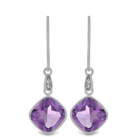Silberohrringe mit Amethyst aus Vera Cruz und weißem Topas