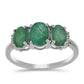 Silberring mit brasilianischem Smaragd und weißem Topas