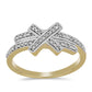 Goldplattierter Silberring mit weißem Diamant