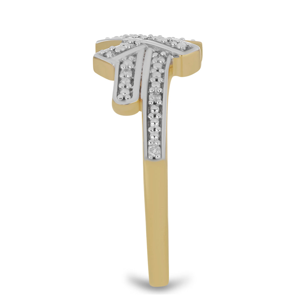 Goldplattierter Silberring mit weißem Diamant 4 