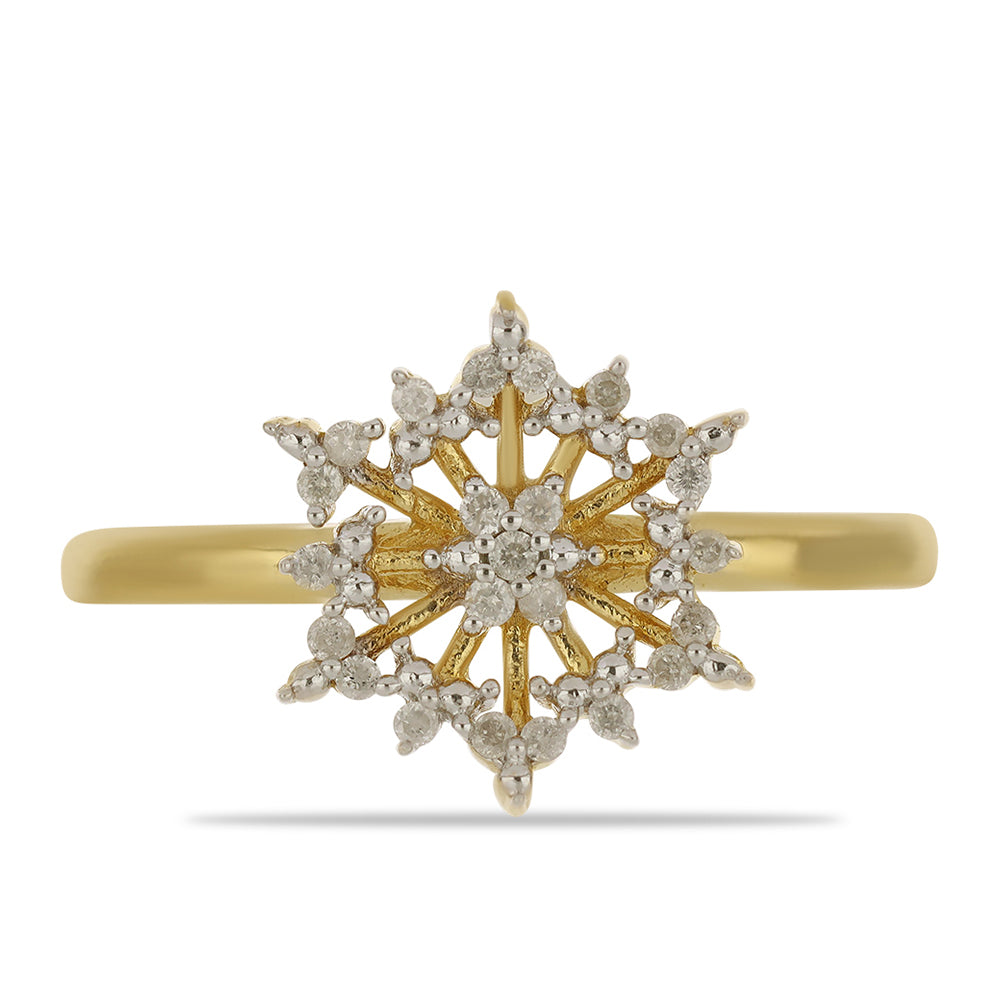 Goldplattierter Silberring mit weißem Diamant 1 