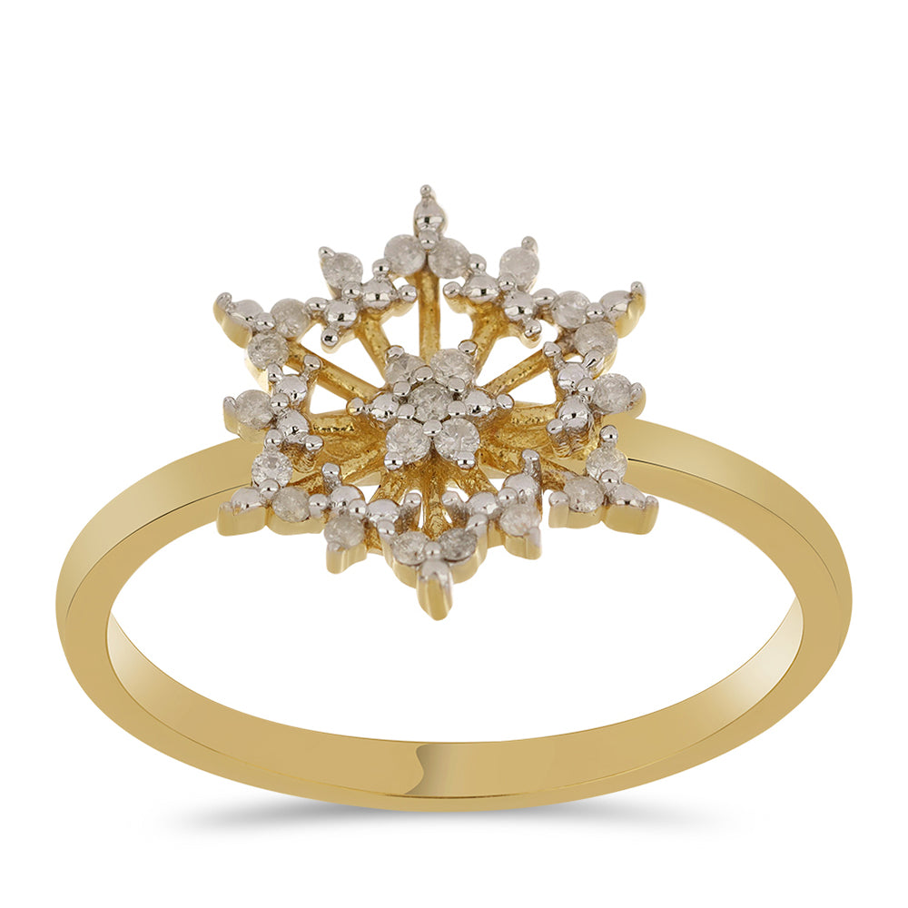 Goldplattierter Silberring mit weißem Diamant 3 