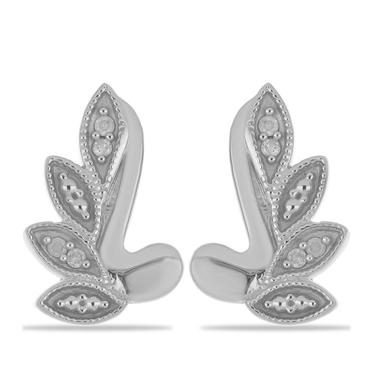 Silberohrringe mit weißem Diamant