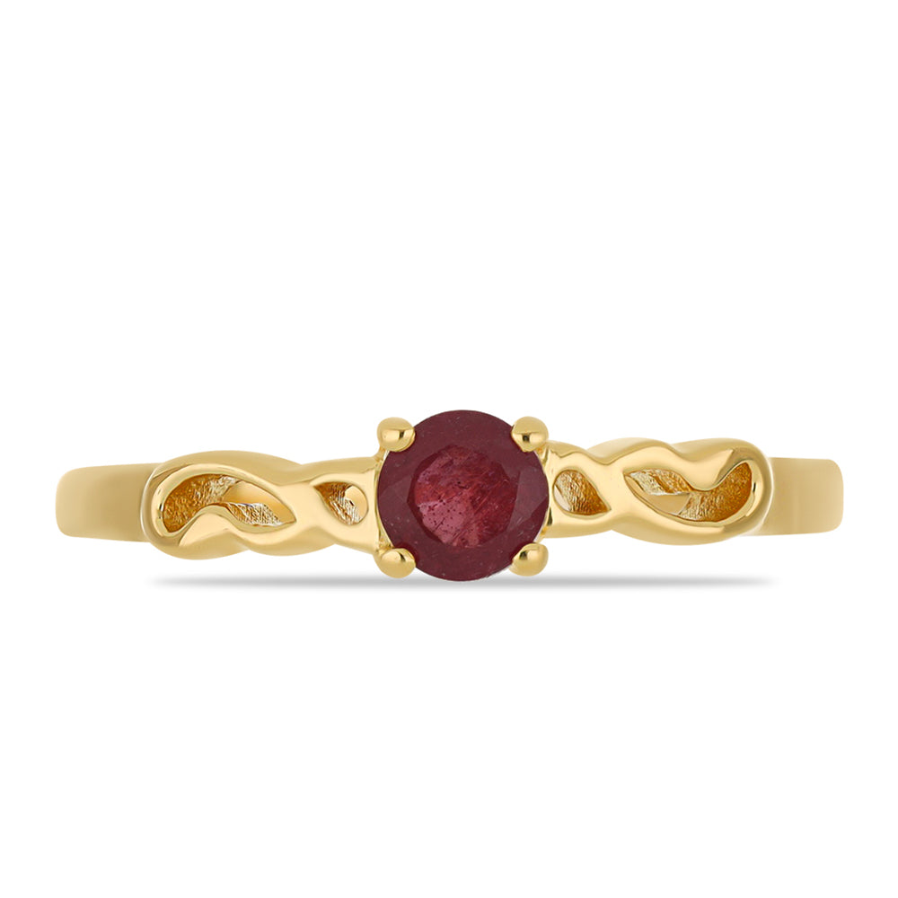 Goldplattierter Silberring mit Rubin aus Madagaskar 1 