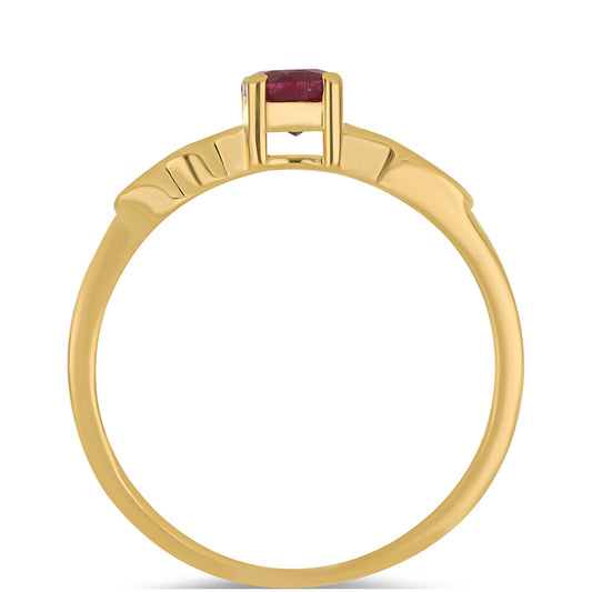 Goldplattierter Silberring mit Rubin aus Madagaskar