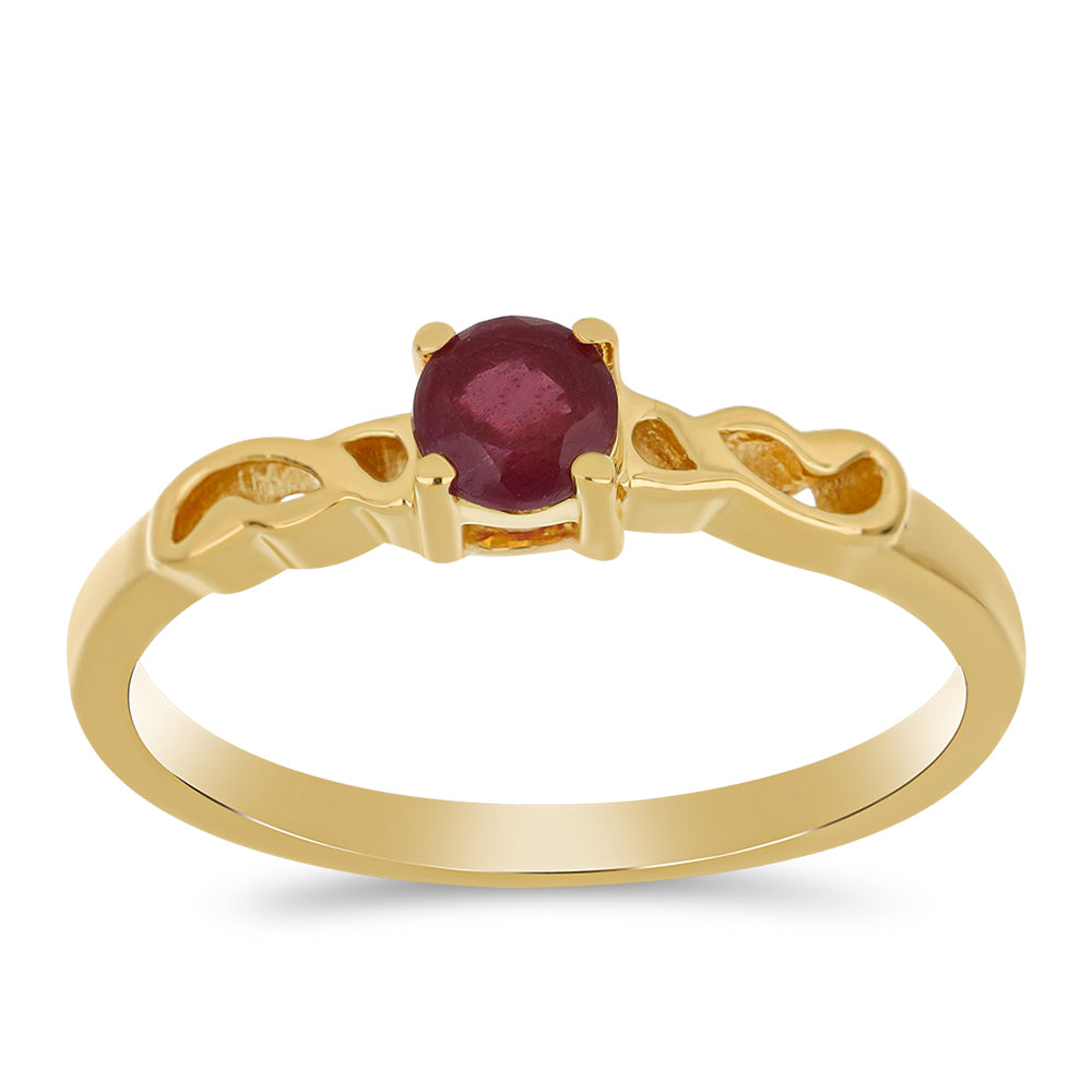 Goldplattierter Silberring mit Rubin aus Madagaskar