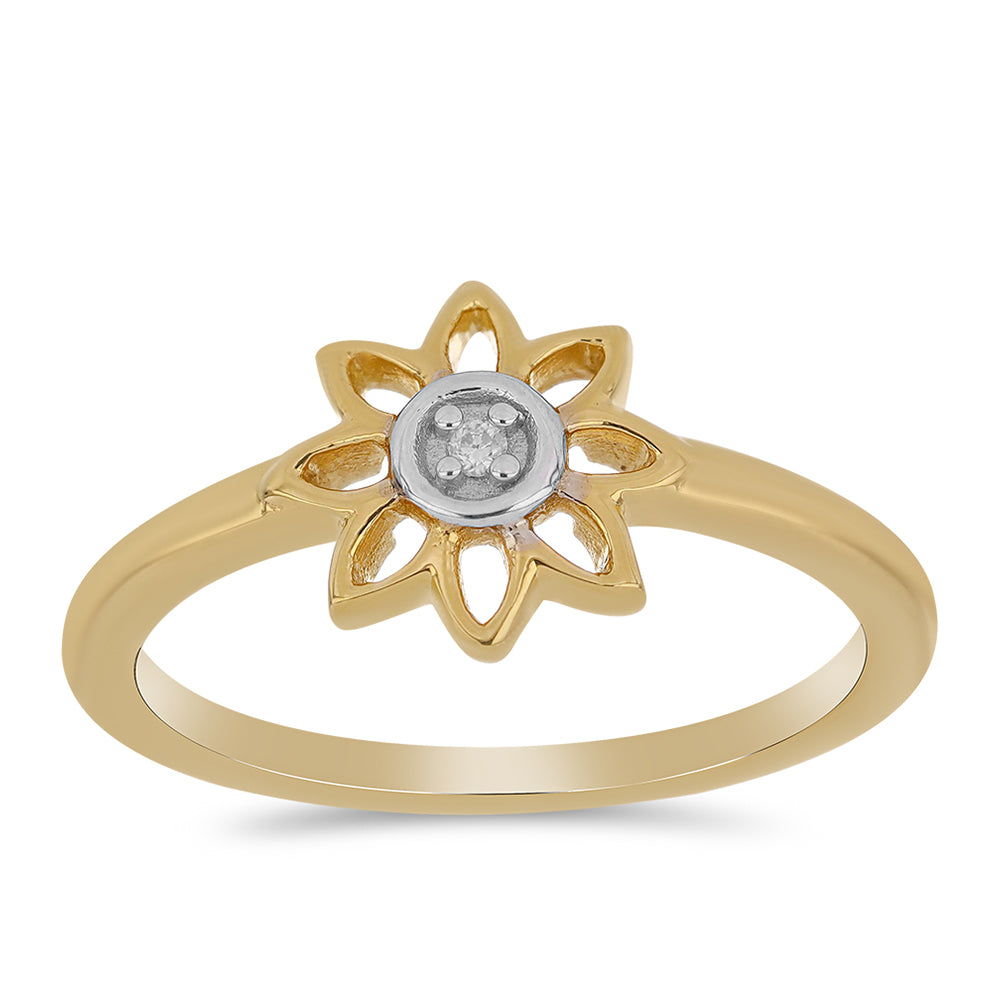 Goldplattierter Silberring mit weißem Diamant 3 