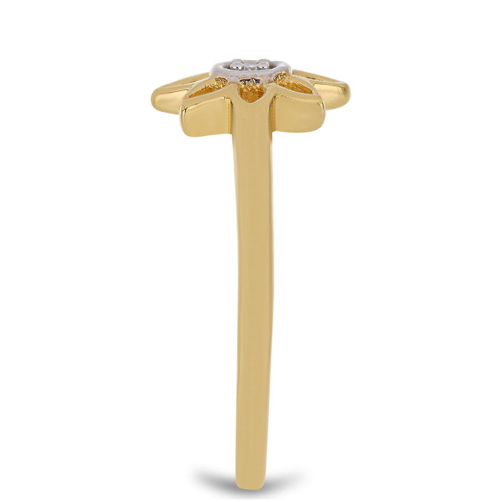 Goldplattierter Silberring mit weißem Diamant 4 