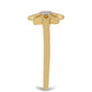 Goldplattierter Silberring mit weißem Diamant