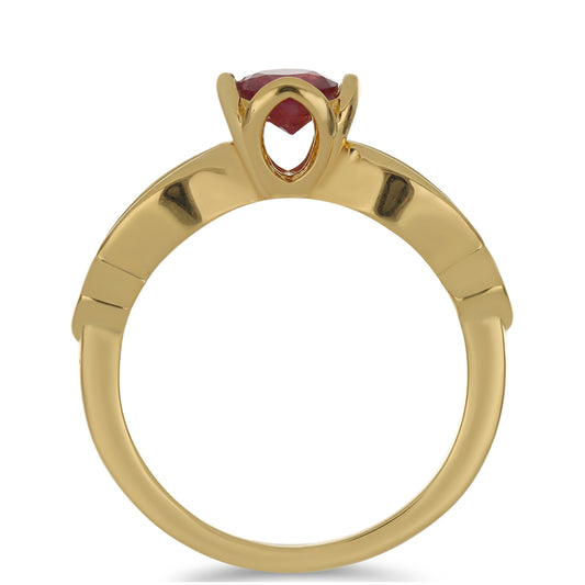 Goldplattierter Silberring mit Rubin aus Madagaskar