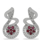 Silberohrringe mit Rubin aus Madagaskar und weißem Topas