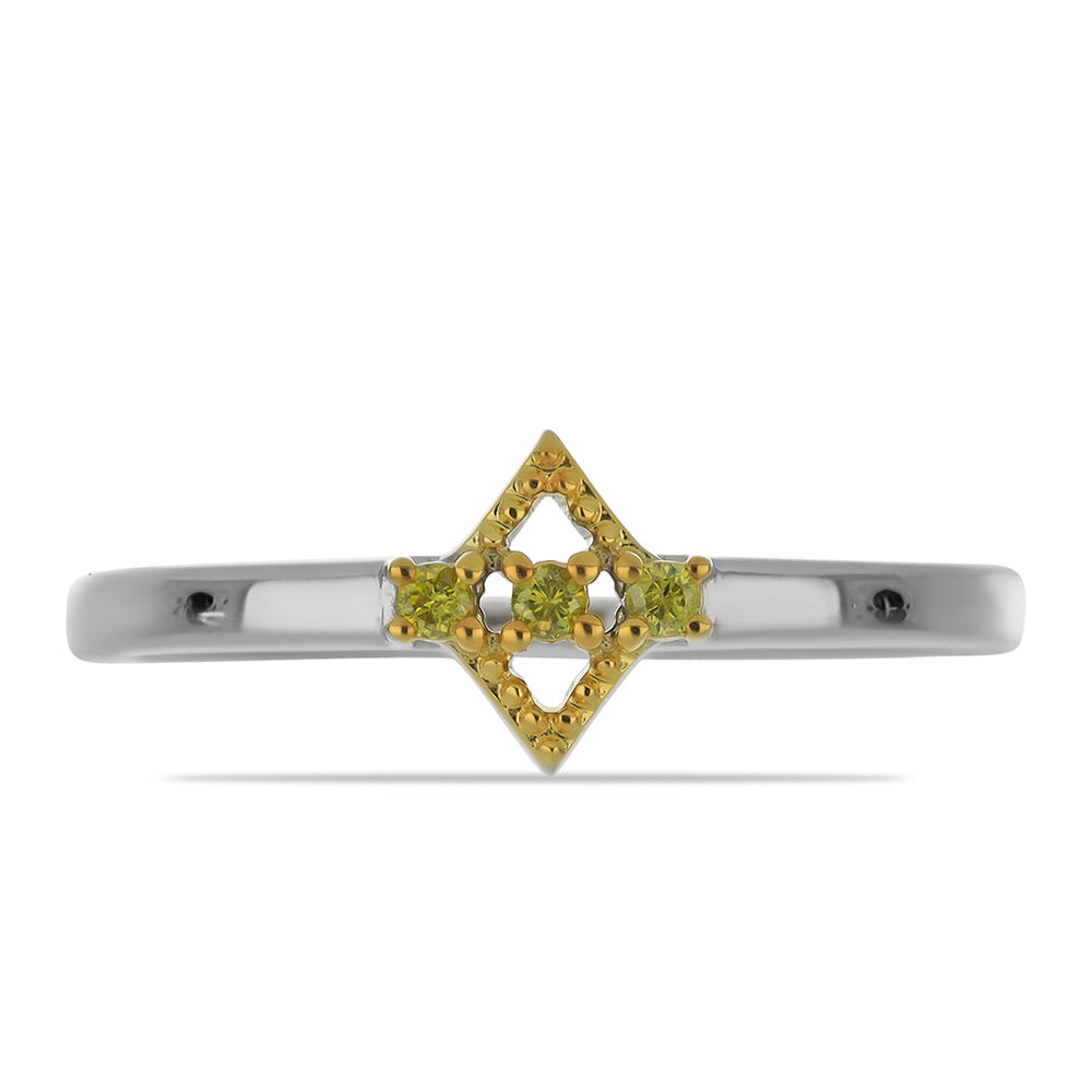 Goldplattierter Silberring mit gelbem Diamant 1 