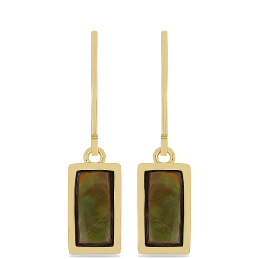Goldplattierte Silberohrringe mit Ammolith