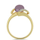 Goldplattierter Silberring mit lilafarbener Süßwasserperle und weißem Topas