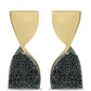 Goldplattierte Silberohrringe mit schwarzem Spinell