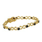 Goldplattiertes Silberarmband mit schwarzem Spinell