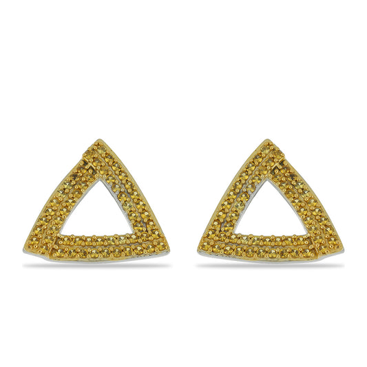 Goldplattierte Silberohrringe mit Zitrin aus dem Ural