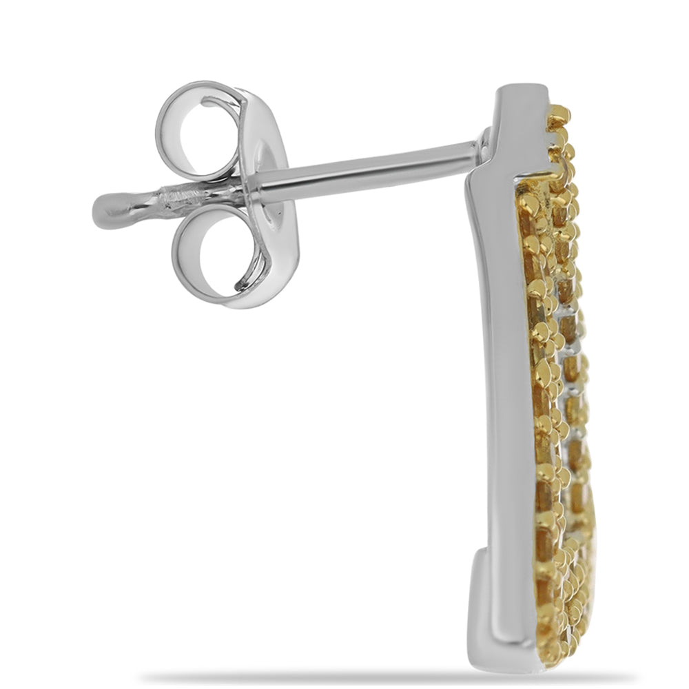 Goldplattierte Silberohrringe mit Zitrin aus dem Ural 2 