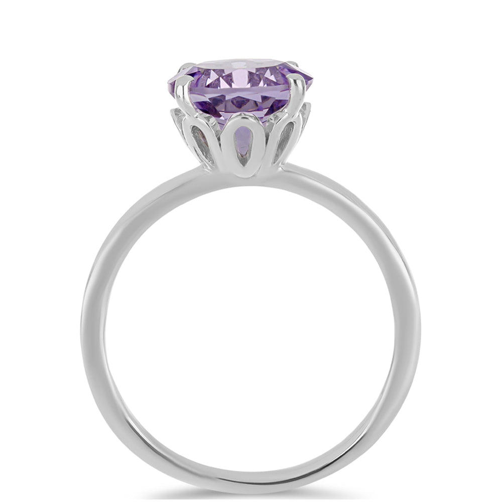 Silberring mit Rose De France Amethyst 2 