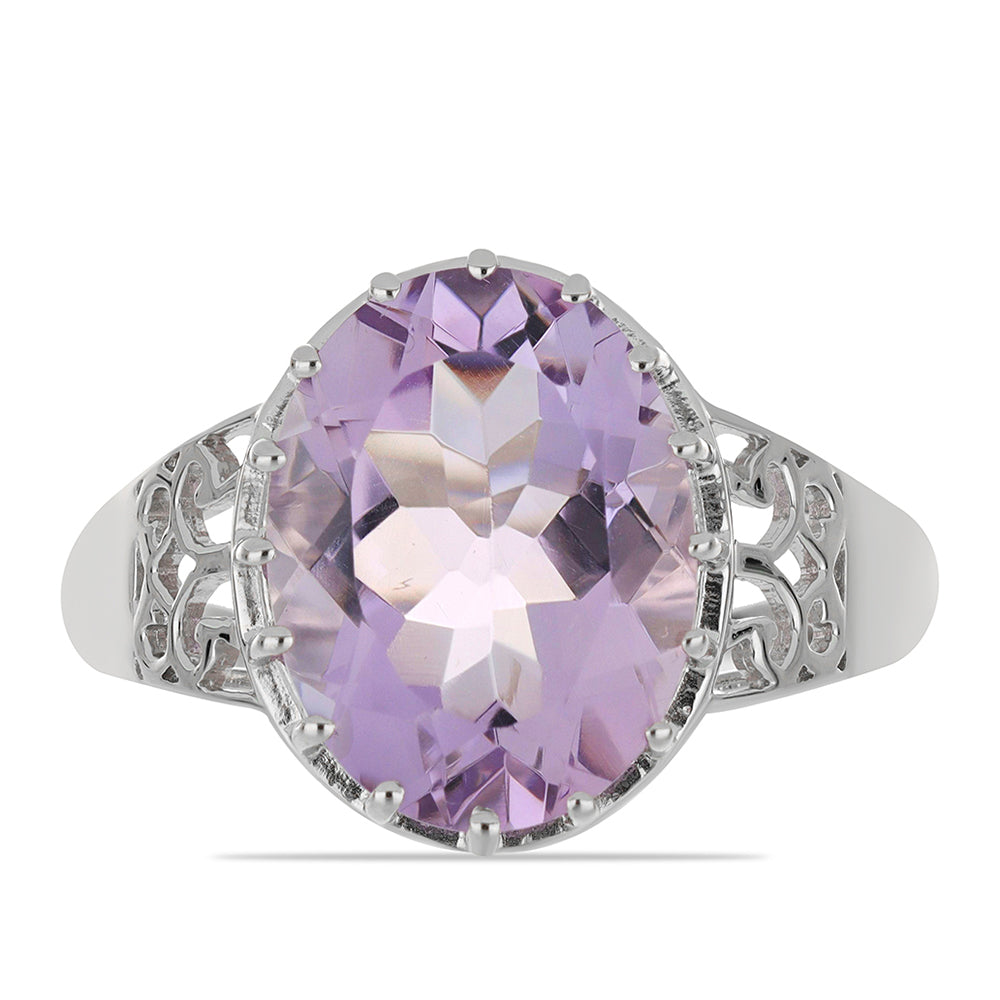 Silberring mit Rose De France Amethyst 1 
