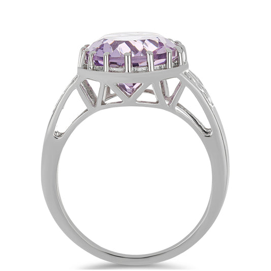 Silberring mit Rose De France Amethyst
