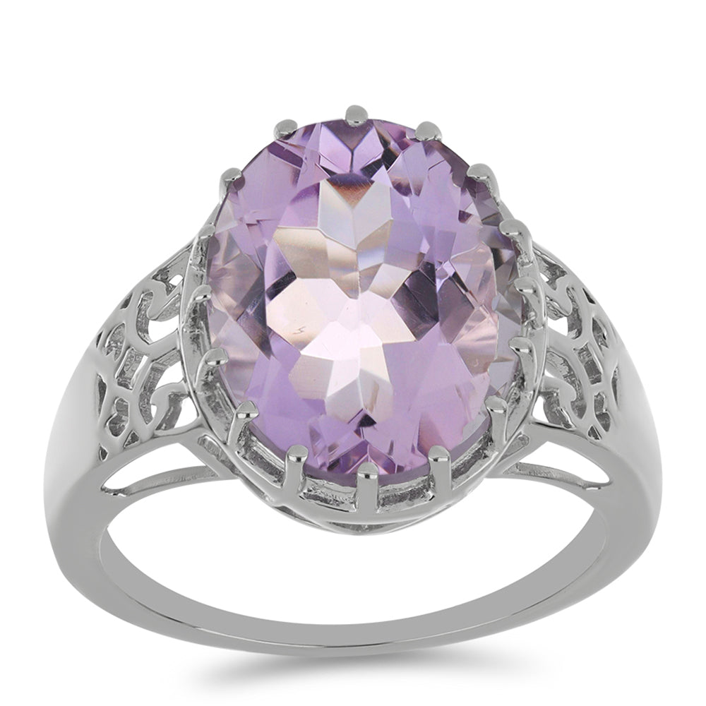 Silberring mit Rose De France Amethyst 3 
