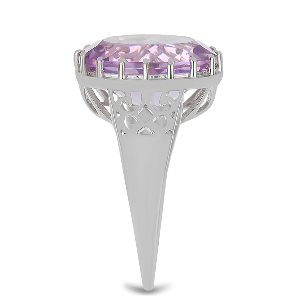 Silberring mit Rose De France Amethyst