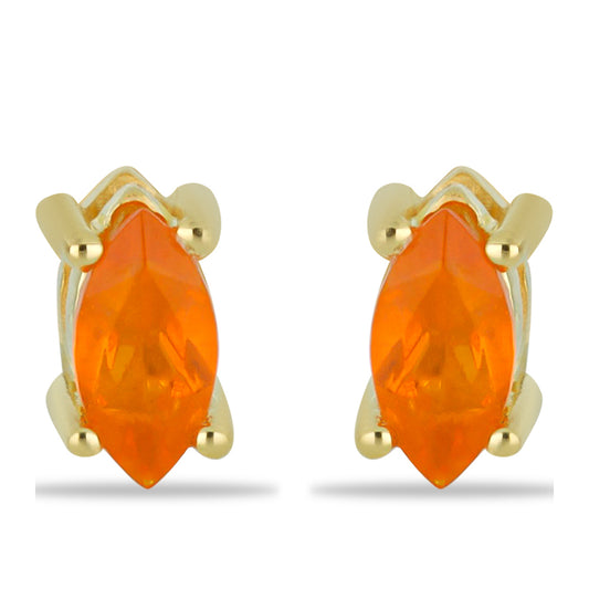 Goldplattierte Silberohrringe mit Feueropal aus Lega Dembi