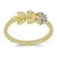 Goldplattierter Silberring mit weißem Diamant