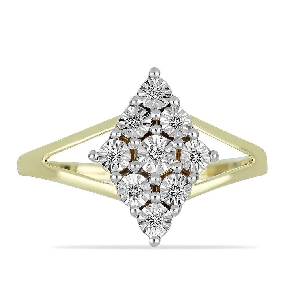 Goldplattierter Silberring mit weißem Diamant