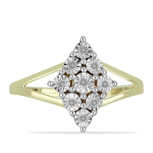 Goldplattierter Silberring mit weißem Diamant