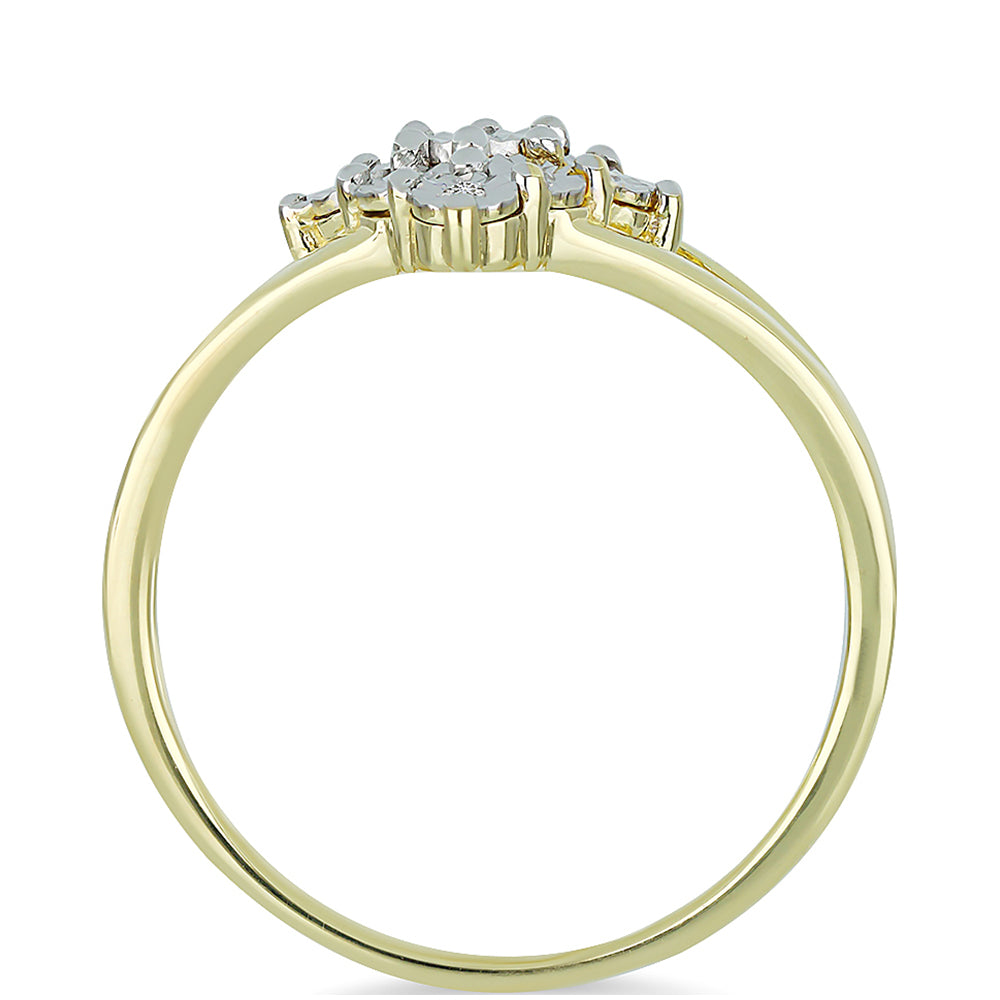 Goldplattierter Silberring mit weißem Diamant