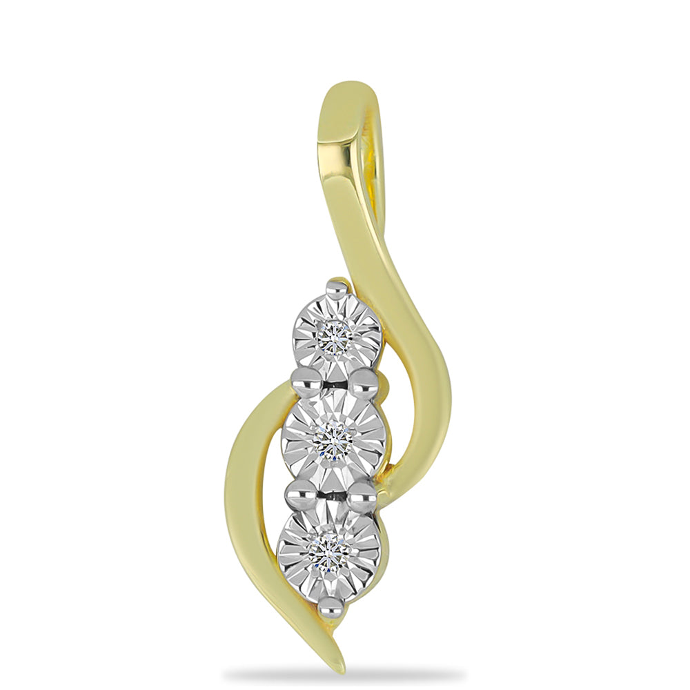 Goldplattierter Silberanhänger mit weißem Diamant 1 