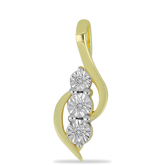 Goldplattierter Silberanhänger mit weißem Diamant