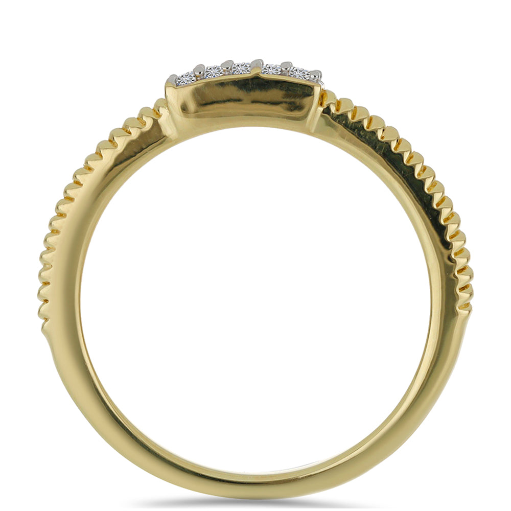 Goldplattierter Silberring mit weißem Diamant 3 