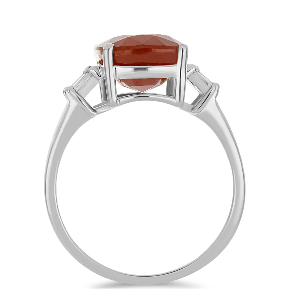 Silberring mit Rubin aus Madagaskar und weißem Zirkon