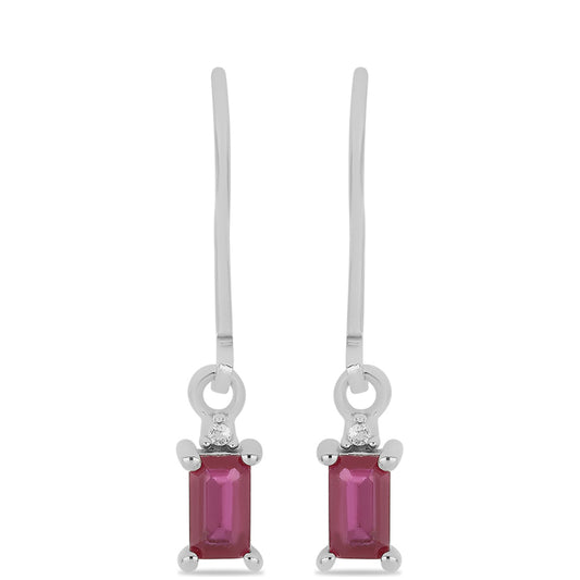 Silberohrringe mit Rubin aus Madagaskar und weißem Topas