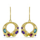 Goldplattierte Silberohrringe mit marokkanischem Amethyst und Peridot aus Changbai