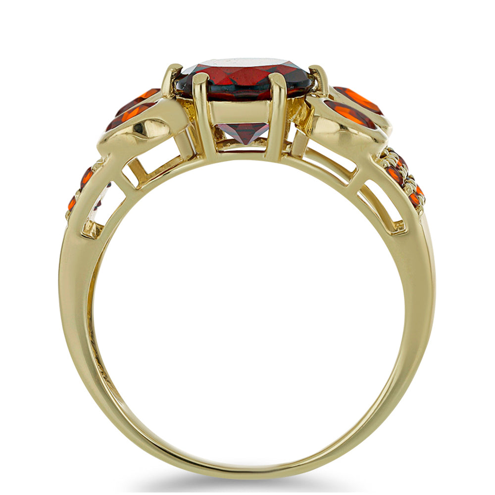 Goldplattierter Silberring mit Barton Granat