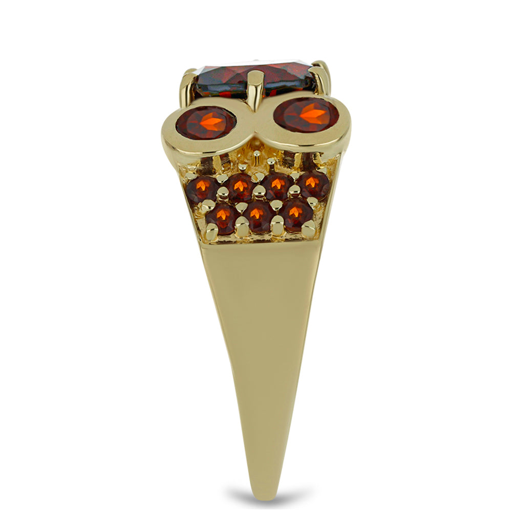 Goldplattierter Silberring mit Barton Granat 4 