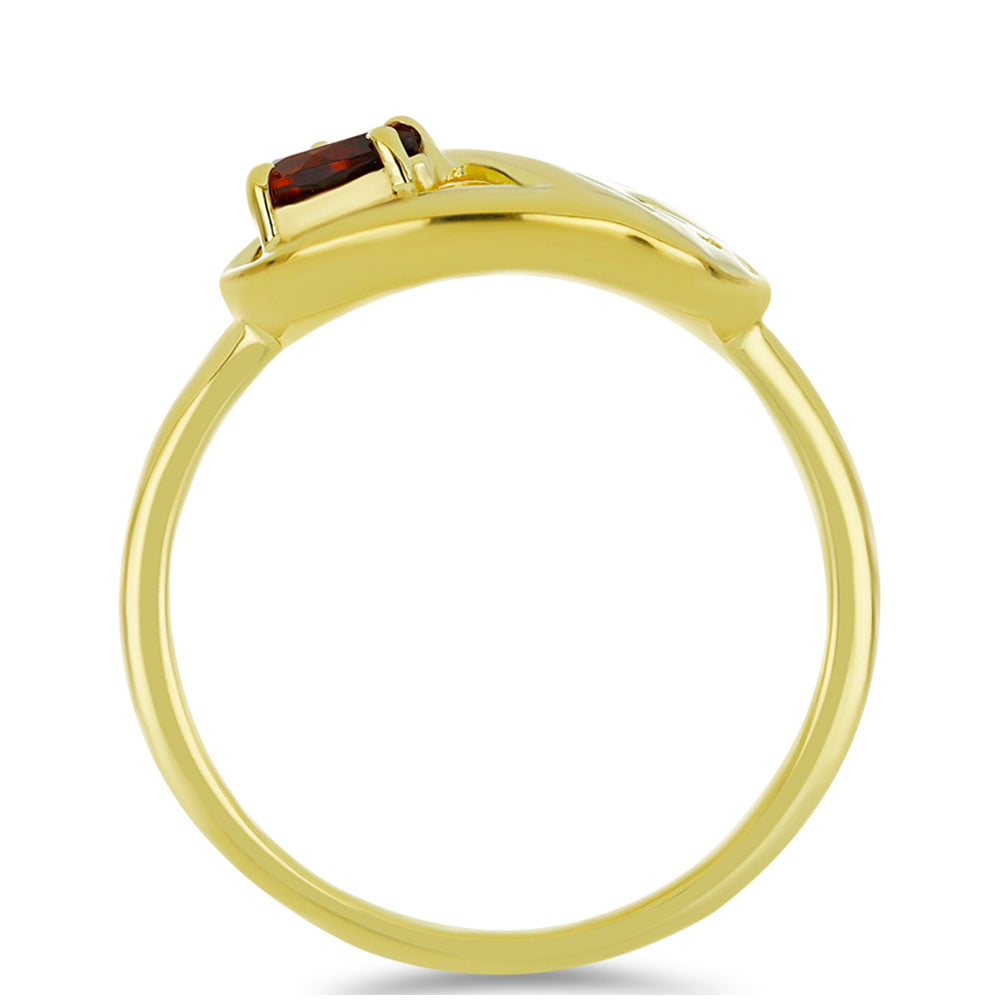 Goldplattierter Silberring mit Barton Granat 2 