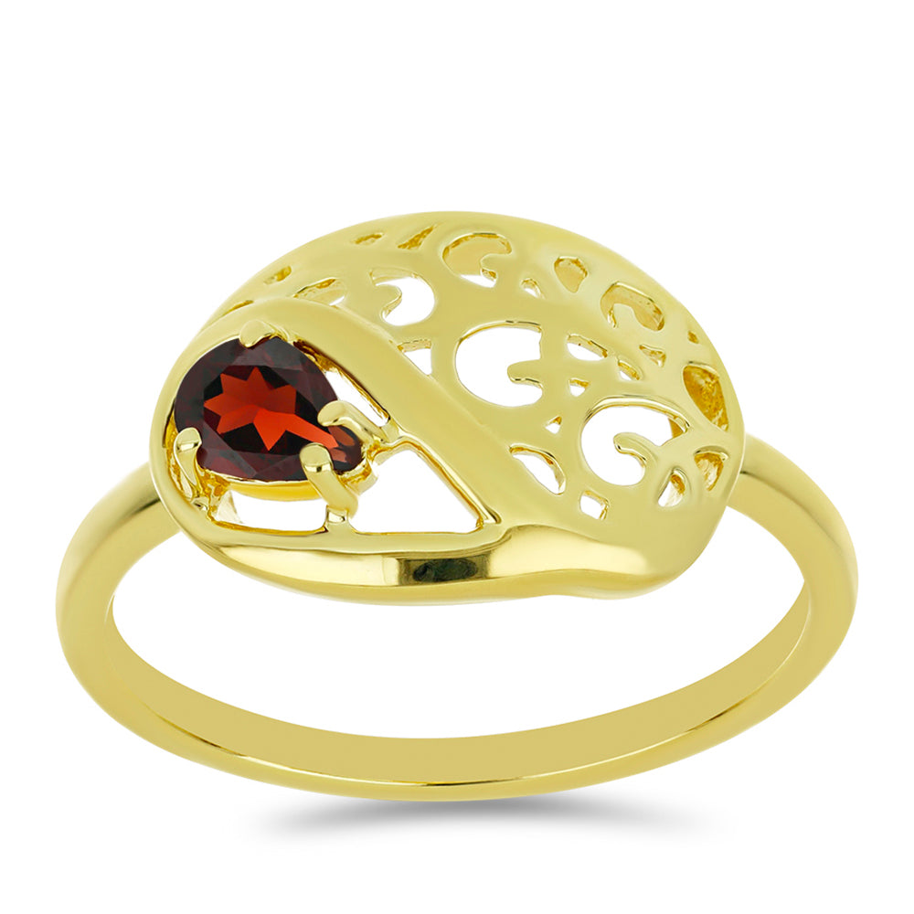Goldplattierter Silberring mit Barton Granat