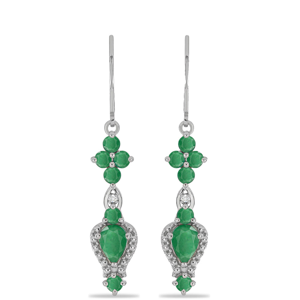 Silberohrringe mit brasilianischem Smaragd 1 