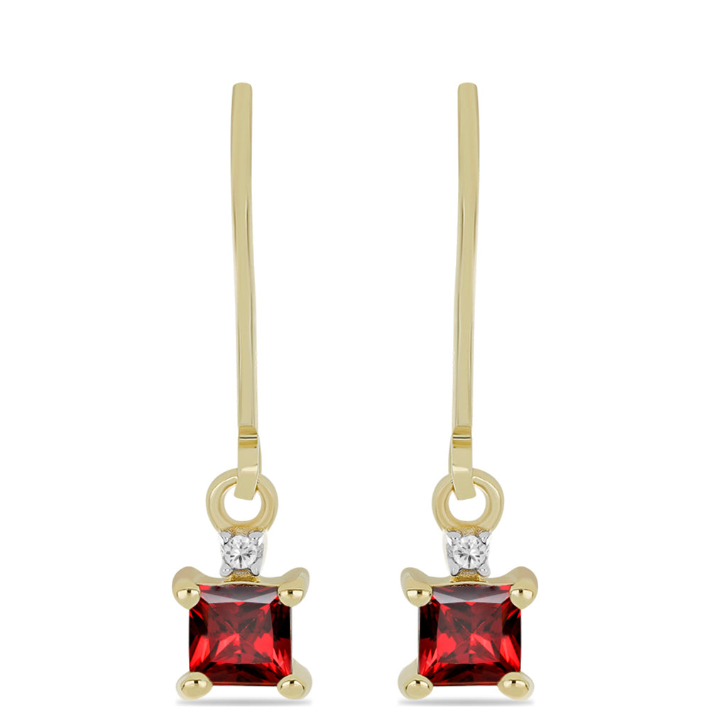 Goldplattierte Silberohrringe mit Barton Granat und weißem Topas 1 