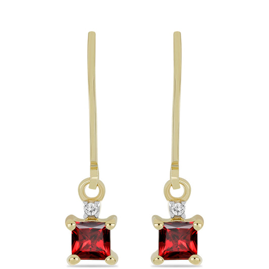 Goldplattierte Silberohrringe mit Barton Granat und weißem Topas