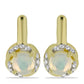 Goldplattierte Silberohrringe mit äthiopischem Opal aus Lega Dembi und weißem Topas
