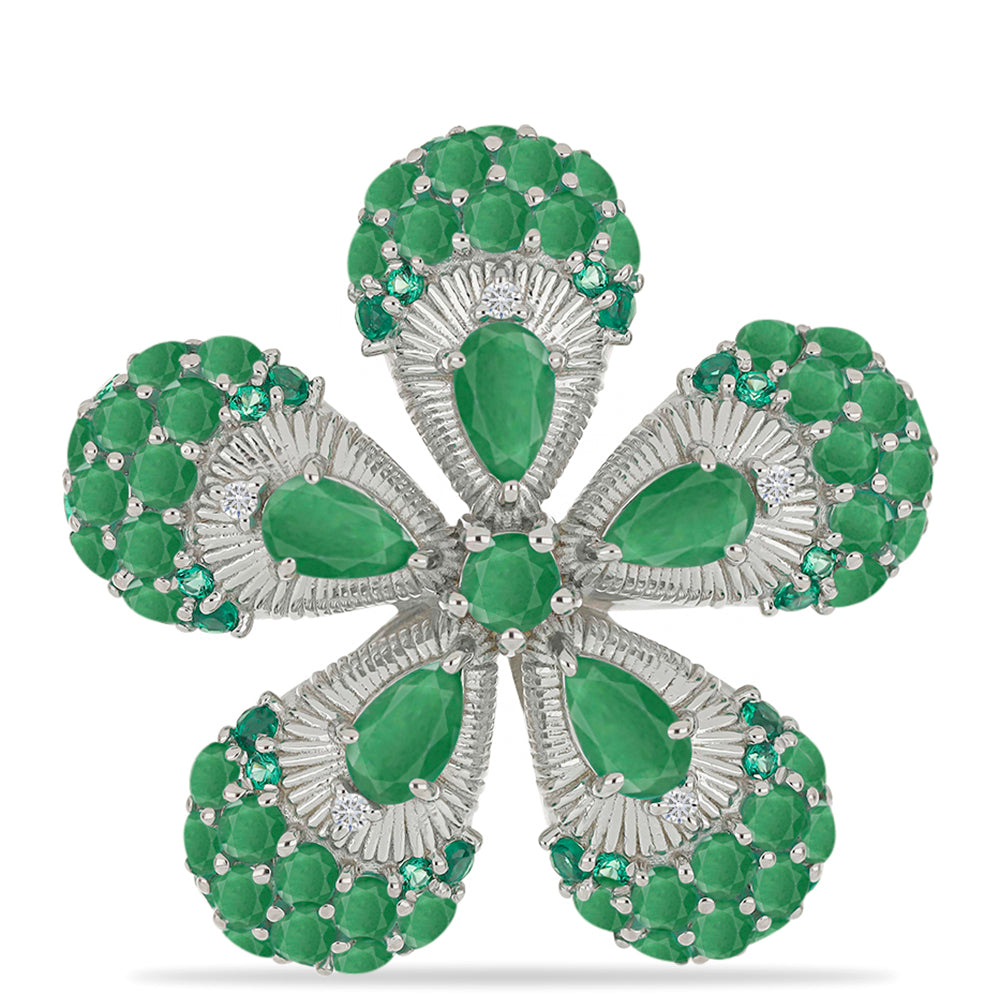 Silberring mit brasilianischem Smaragd 1 