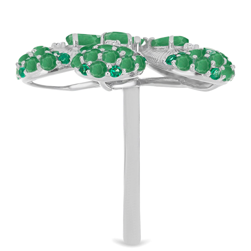 Silberring mit brasilianischem Smaragd