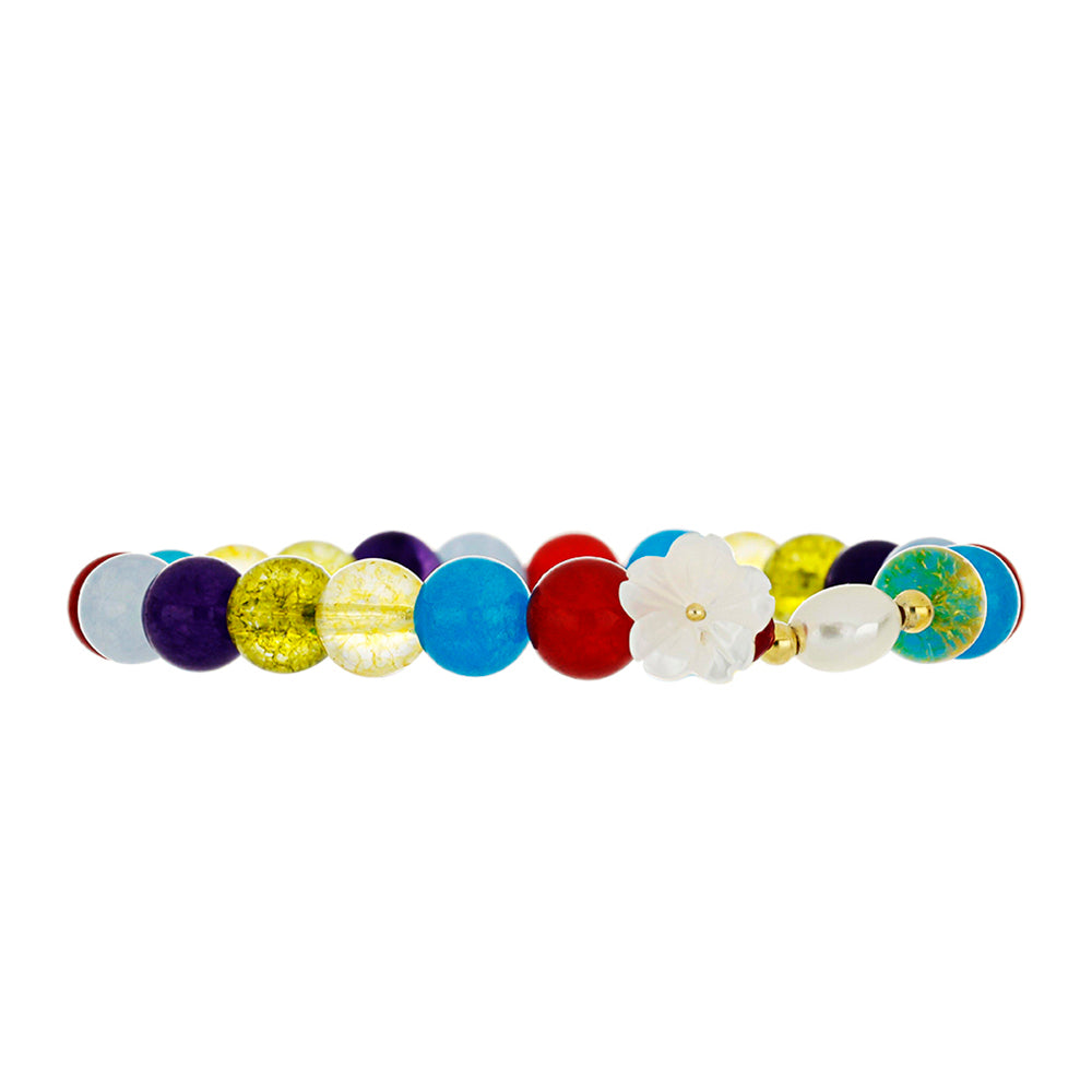 Goldplattiertes Silberarmband mit marokkanischem Amethyst und Zitrin aus dem Ural 2 
